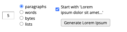 Lorem Ipsum Generator