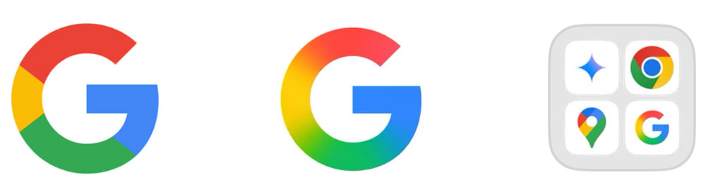 Das neue Google Logo (Mitte)