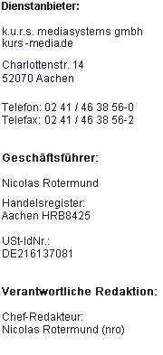 Kontakt und Impressum