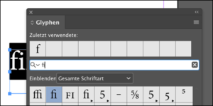 Ligatur in Indesign