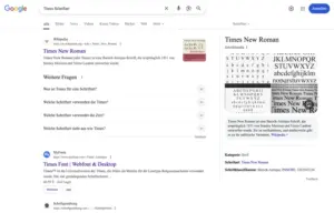 Google Easteregg mit Schriftvorschau